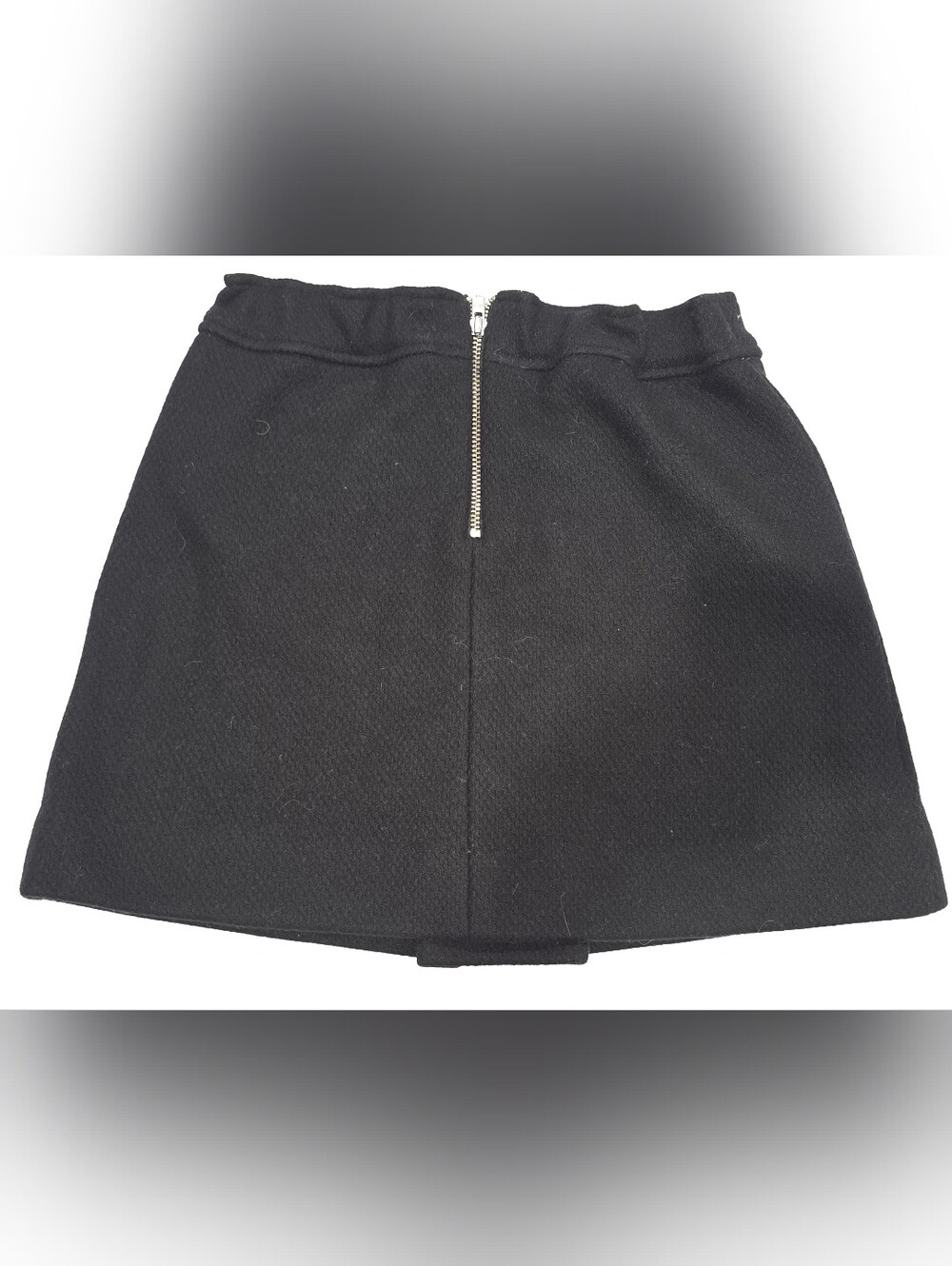 Bonpoint Black Textured A-Line Skirt with Zip Details - Picture 8 of 9